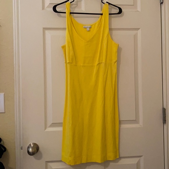 Yellow 100% cotton sleeveless dress - Picture 1 of 3